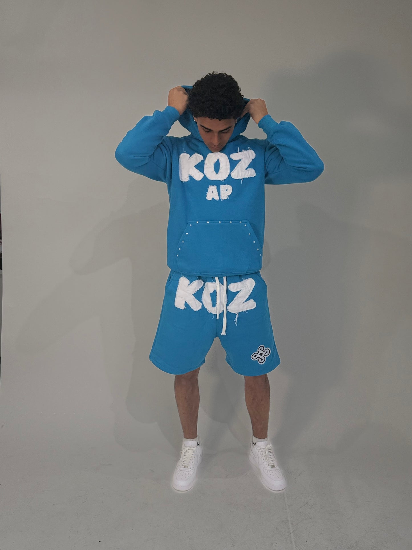 MIAMI BLUE "RHINESTONE HOODIE"