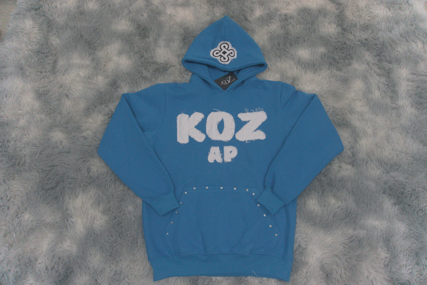 MIAMI BLUE "RHINESTONE HOODIE"