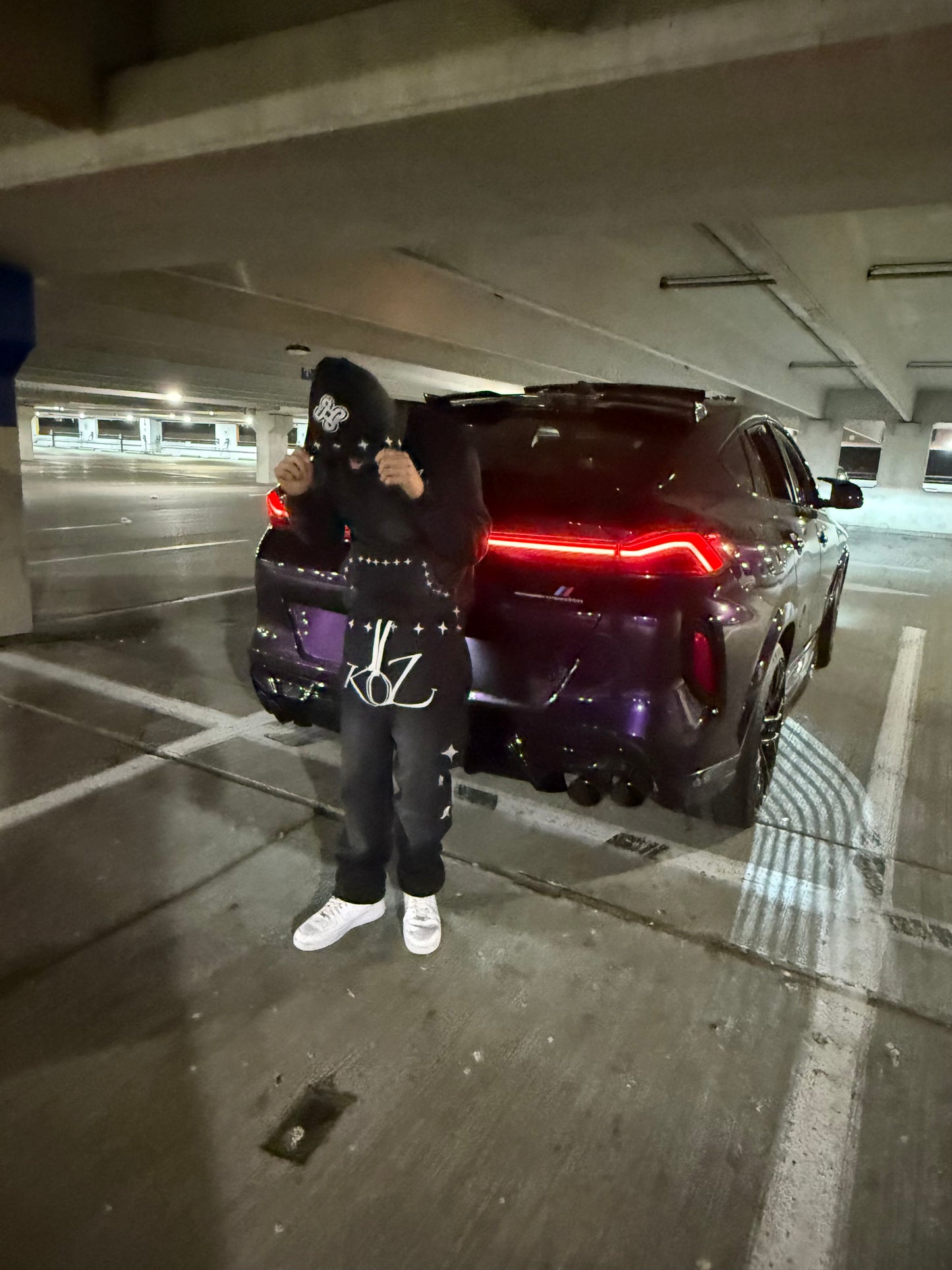 KOZ WASHED "BLACKCAT HOODIE"