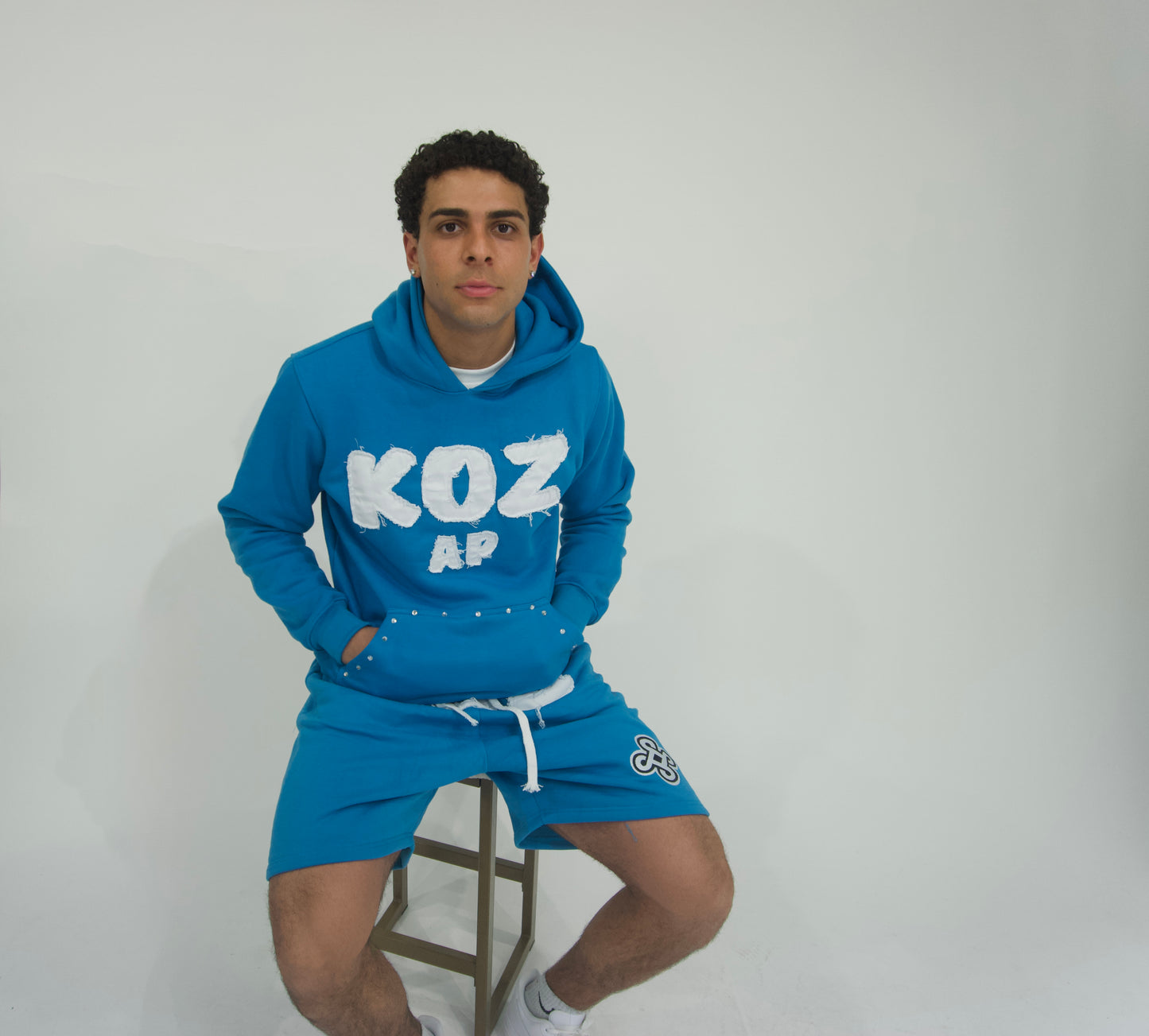 MIAMI BLUE "RHINESTONE HOODIE"