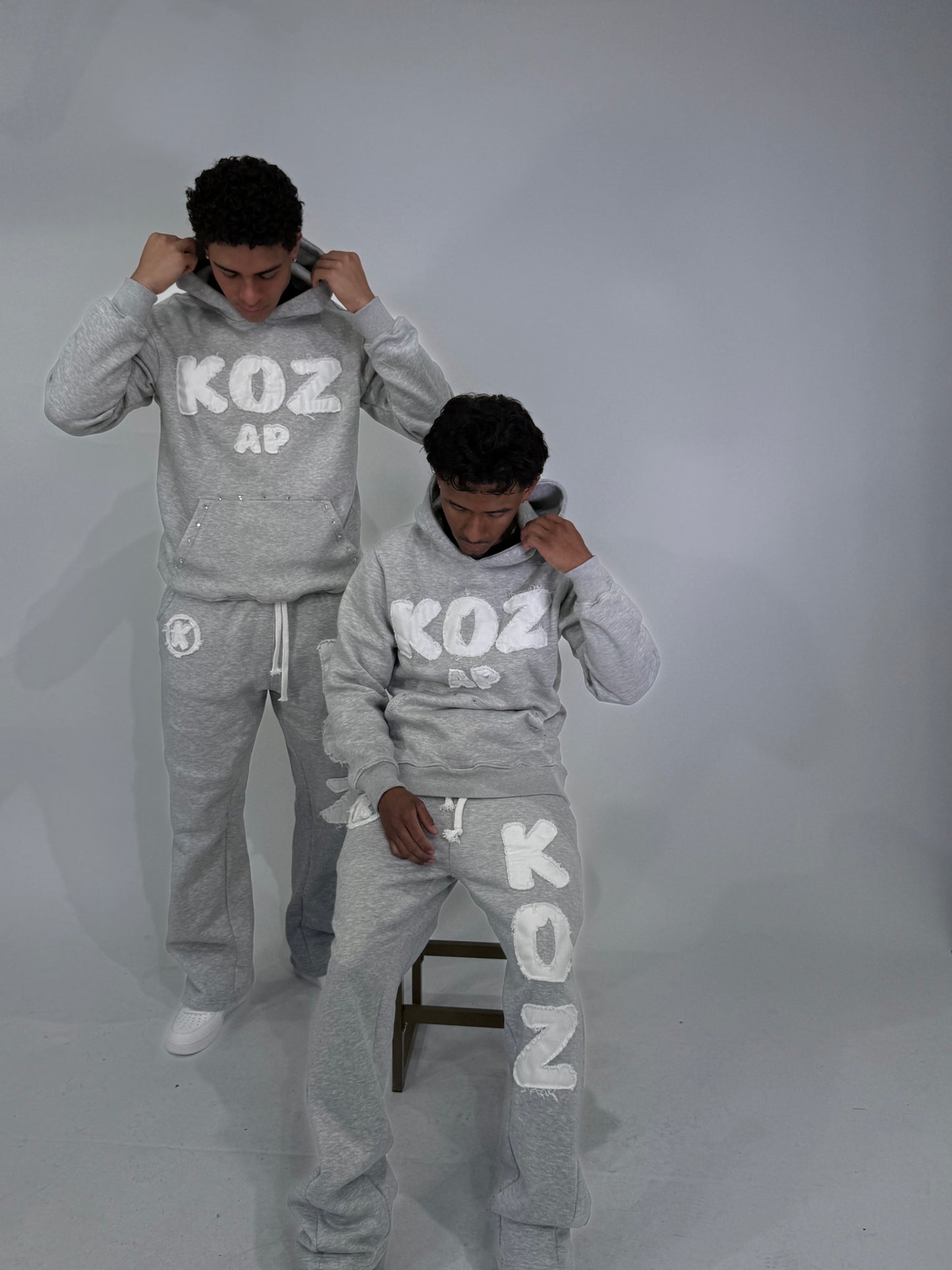 WOLF GREY "RHINESTONE HOODIE"