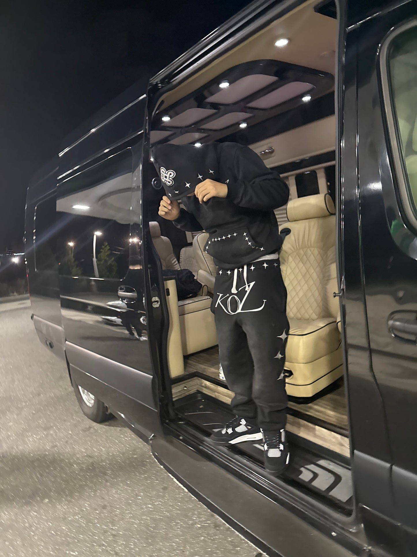 KOZ WASHED "BLACKCAT HOODIE"